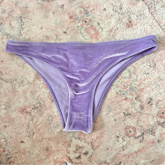 Purple Velvet Triangl Bikini Bottom - Picture 1 of 4